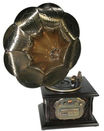 Музыкальный центр-ретро "Граммофон" с пультом: винил, AM/FM, CD, MP3, USB 35*40*85см  A+B