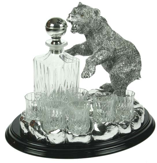 Подарочный набор для крепких напитков Медведь на 6 персон 28см (уп1/1наб.)