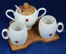 Подарочный чайный набор на бамбуковой подставке на 2 персоны 