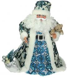 Игрушка новогодняя Санта Клаус цвет голубой 41см 